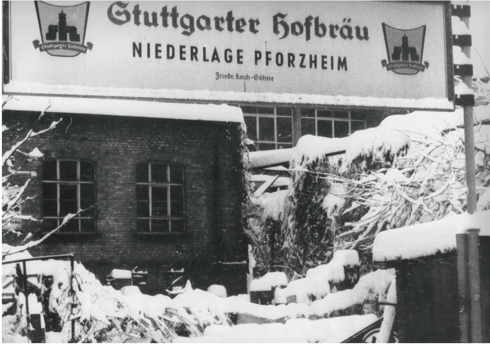Historische Aufnahme des Gebäudes der Stuttgarter-Hofbräu-Niederlage Pforzheim